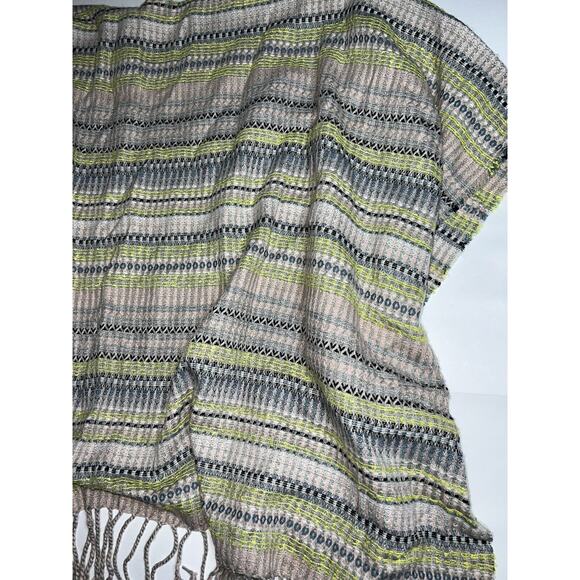 Free People Shawl Women’s One Size Multicolor Striped Knit Wrap Poncho Kimono - Picture 13 of 13